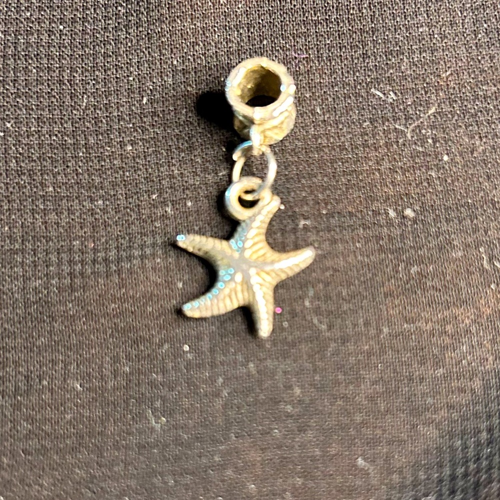 💜 CLEARANCE 2/5 Unbranded Pewter Starfish Slide style charm. Cute!!